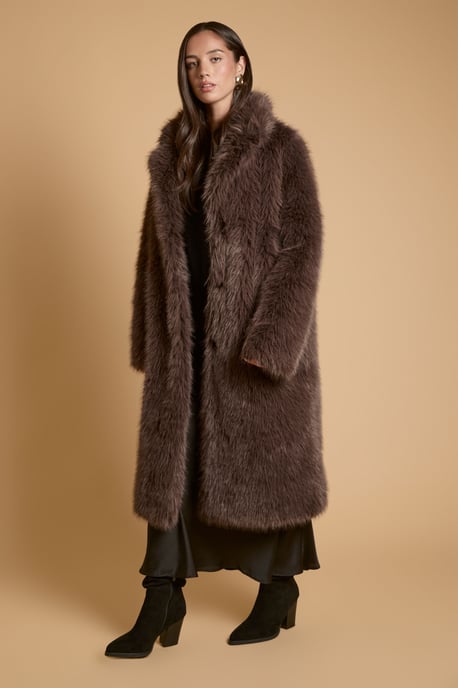 Faux Fur Midi Coat - Image 2
