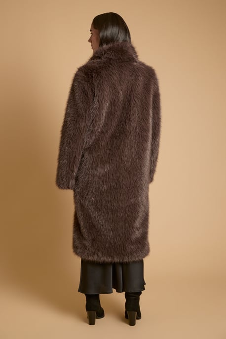 Faux Fur Midi Coat - Image 3