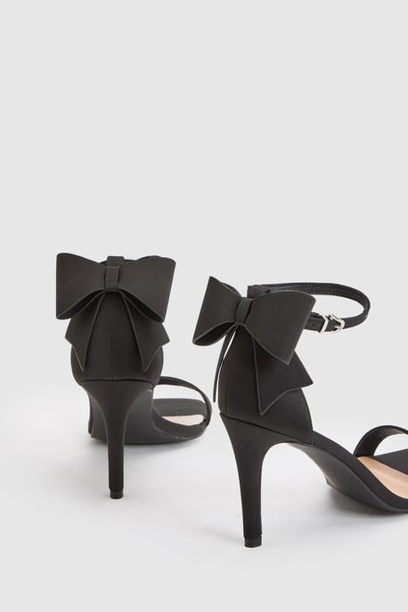 Dovile Satin Bow Back High Heel Stiletto Sandals - Image 4