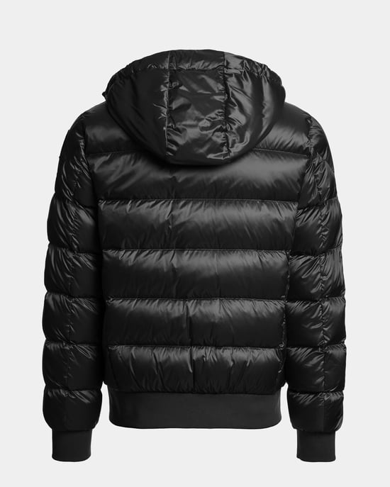 Long Sleeve Adjustable Drawstring Bomber Jacket in Black - Image 2