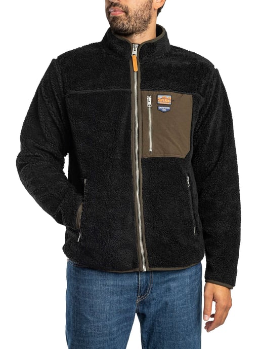 Superdry Vintage Retro Fleecejack Met Volledige Ritssluiting, Zwart - Image 2