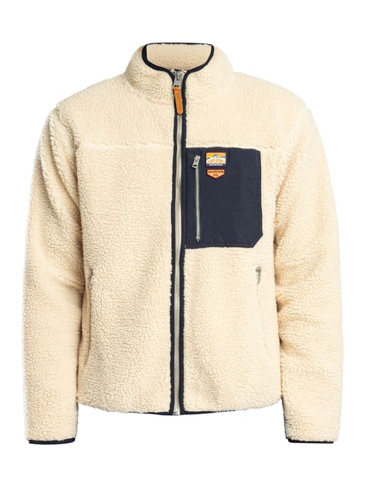Superdry Vintage Retro Fleecejack Met Volledige Ritssluiting, Beige - Image 5