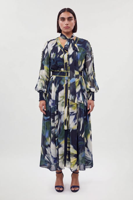 Plus Size Viscose Floral Print Woven Maxi Dress - Image 1