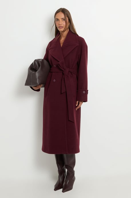 Cape Detail Belted Maxi Trench Coat - Image 1