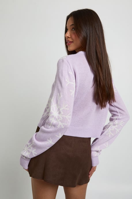 Snowflake Crop Christmas Jumper - Image 2
