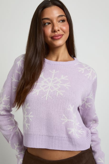 Snowflake Crop Christmas Jumper - Image 4