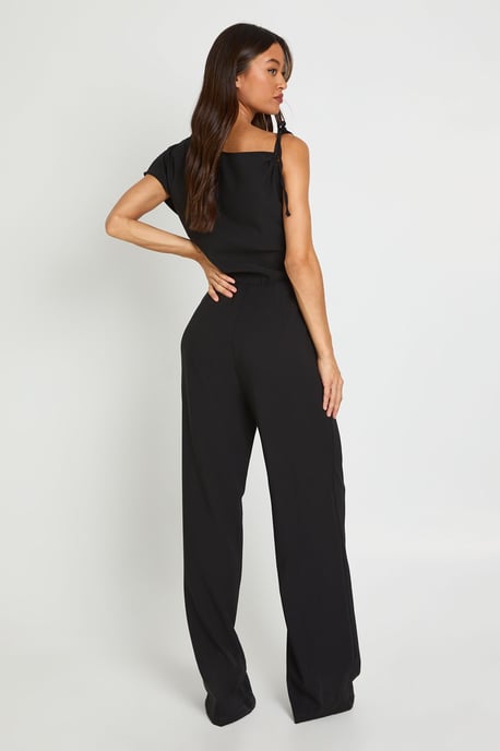 Tall Asymmetric Ruched Wide Leg Jumpsuit - Image 3