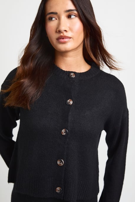 Crew Neck Soft Knit Knitted Cardigan and Wide Leg Trouser Co-Ord - Image 4