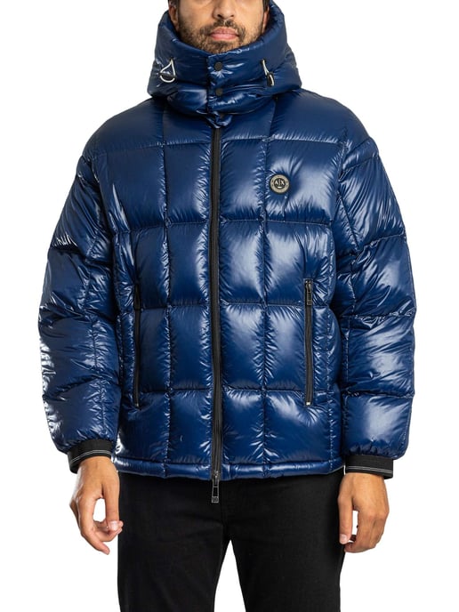 Armani Exchange Badge Puffer Jacket, Blauw - Image 2
