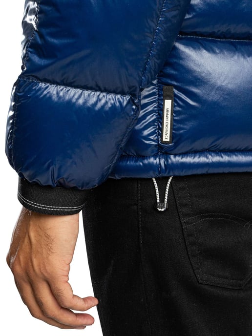 Armani Exchange Badge Puffer Jacket, Blauw - Image 6