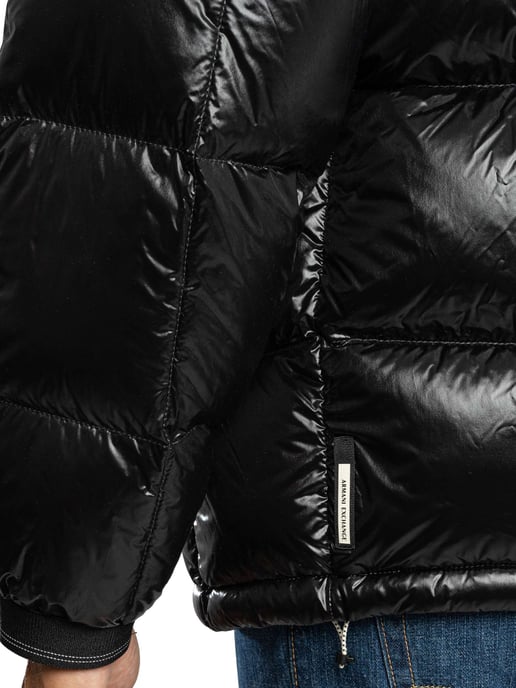 Armani Exchange Badge Puffer Jacket, Zwart - Image 6