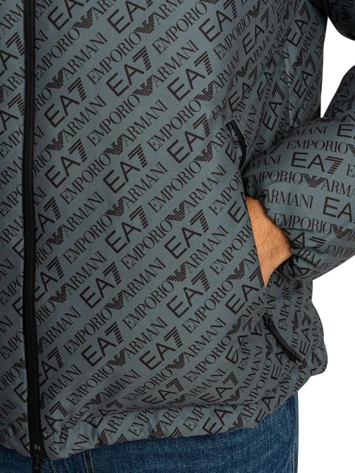 EA7 Logo Repeat Mountain Polar Jacket, Groen - Image 4