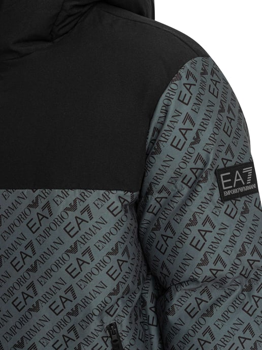 EA7 Logo Repeat Mountain Polar Jacket, Groen - Image 5