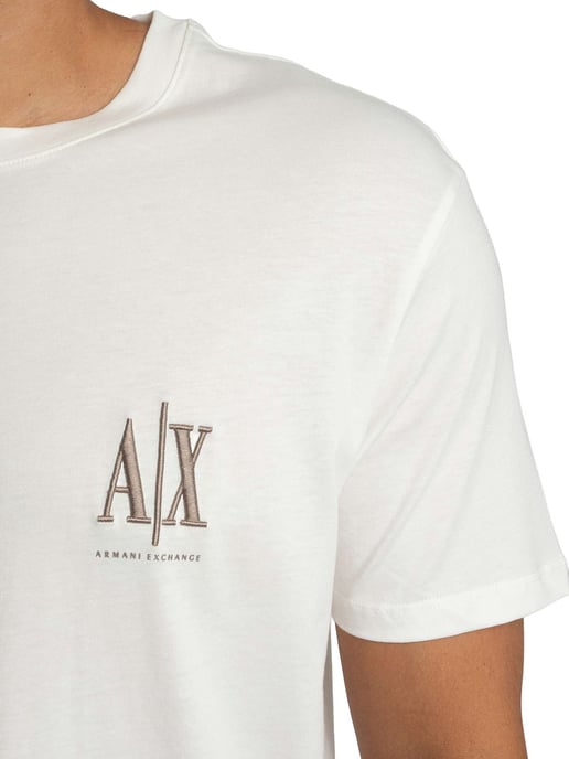 Armani Exchange T-Shirt Met Groot Borstlogo, Wit - Image 4