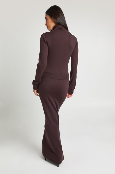 Knitted Roll Neck Jumper and Maxi Skirt Co-Ord - Image 2