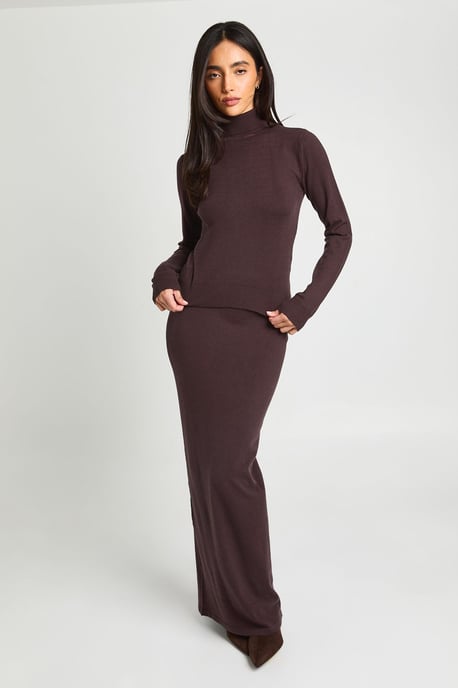 Knitted Roll Neck Jumper and Maxi Skirt Co-Ord - Image 3