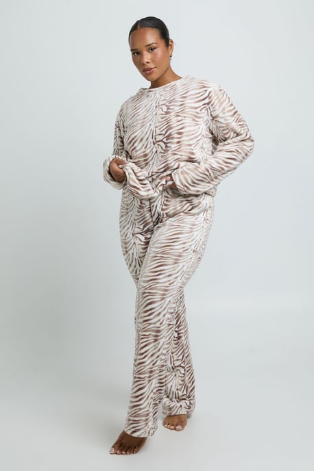 Plus Zebra Print Fleece Pyjama Set - Image 2