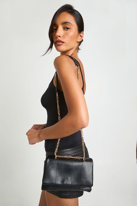 Quilted Fold Over Adjustable Cross Body & Shoulder Bag - Image 1