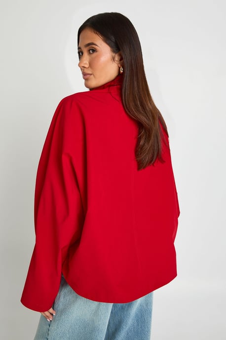 Funnel Neck Oversized Jacket - Image 2