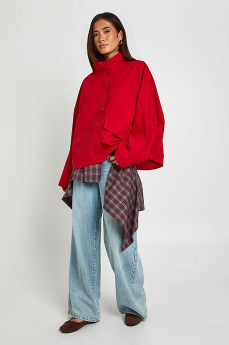 Funnel Neck Oversized Jacket - Image 3