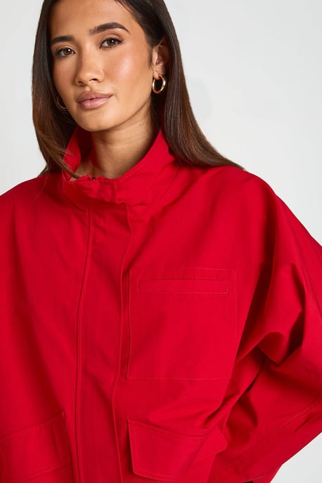 Funnel Neck Oversized Jacket - Image 4