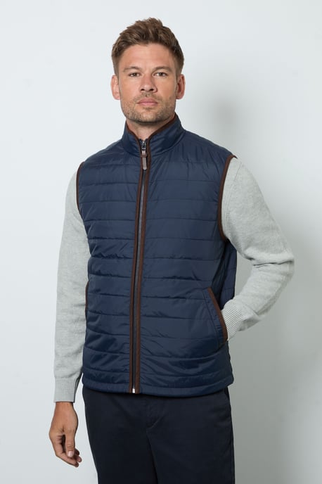 Navy Quilted Gilet - Image 1
