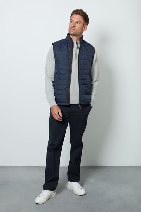 Navy Quilted Gilet - Image 2