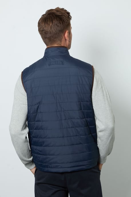 Navy Quilted Gilet - Image 3