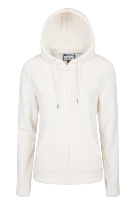 'Snaggle' Women's Hooded Fleece Jacket Everyday Winter Coat Cream - Image 3