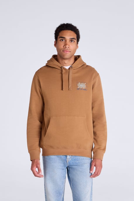 'River' Men's Hoodie Drawcord Adjustable Hood Cosy Pullover Tan - Image 1