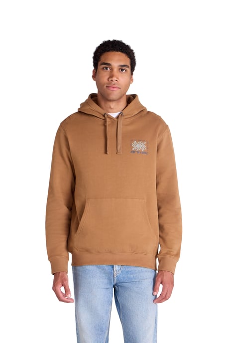 'River' Men's Hoodie Drawcord Adjustable Hood Cosy Pullover Tan - Image 5