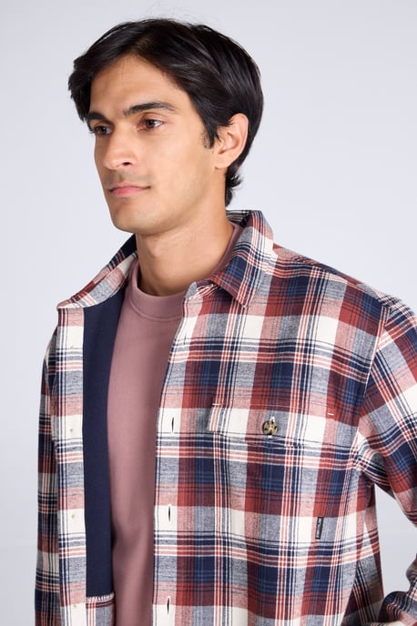 'Seth' Men's Fleece Bonded Shacket Comfy Warm Jacket Dark Blue - Image 3