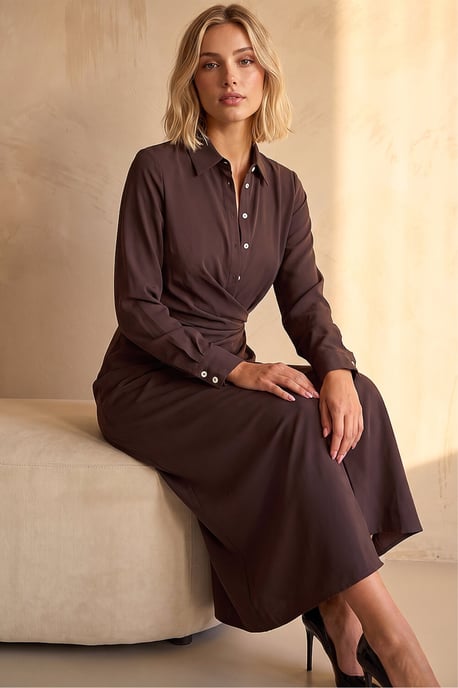 Gathered Shirt Dress - Image 2