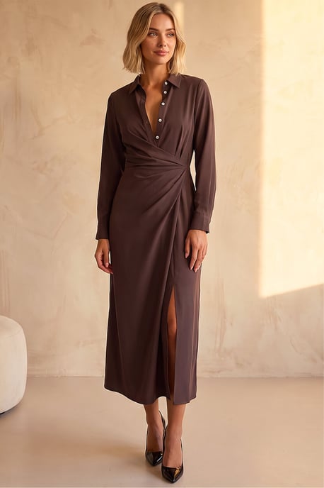 Gathered Shirt Dress - Image 3