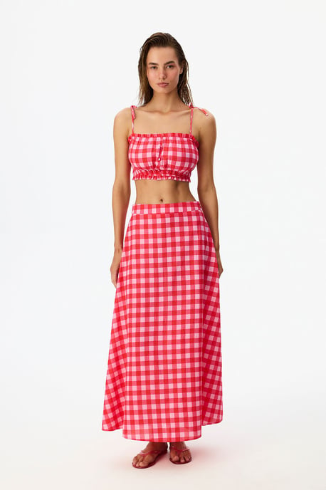 Ester Gingham Patterned Bikini Top - Image 4