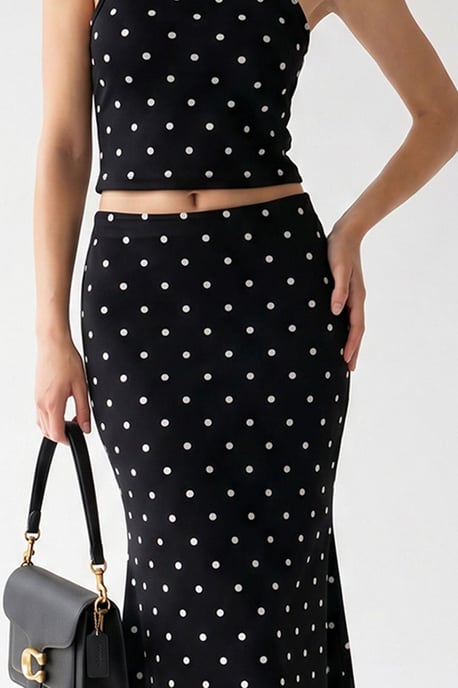 Women's High Waist Polka Dot Two-Piece Coord - Image 2