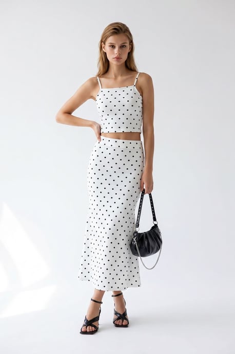 Women's High Waist Polka Dot Two-Piece Coord - Image 3