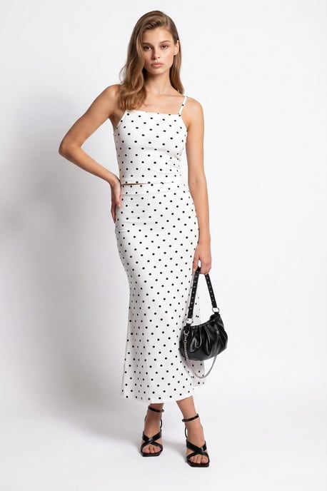 Women's High Waist Polka Dot Two-Piece Coord - Image 4
