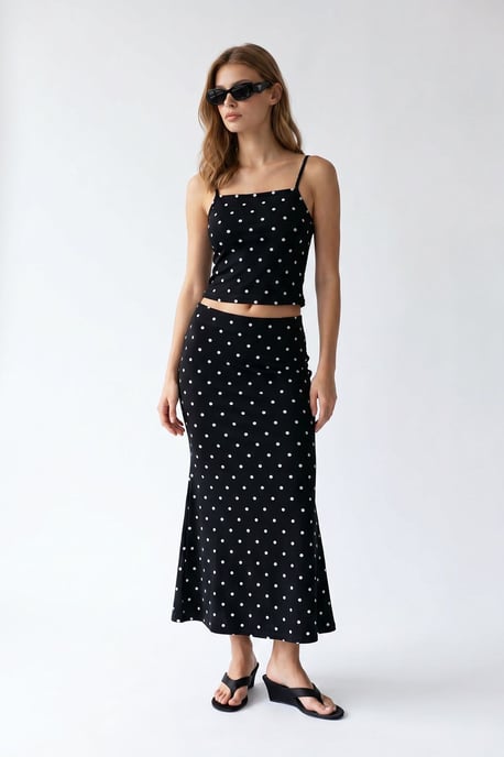 Women's High Waist Polka Dot Two-Piece Coord - Image 5
