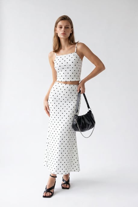 Women's High Waist Polka Dot Two-Piece Coord - Image 5