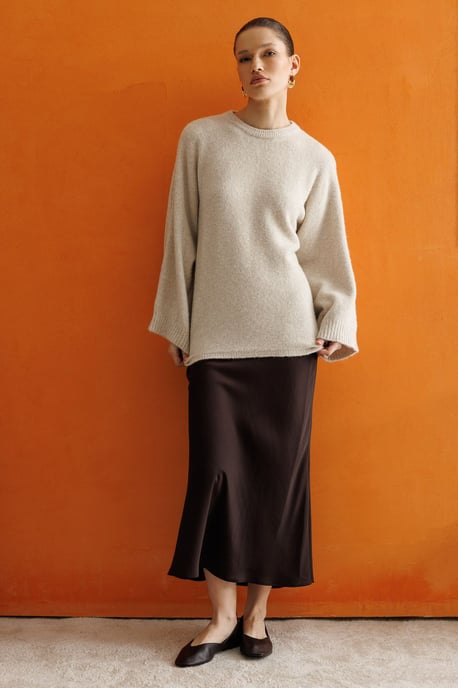 Dames Oversized Crew Neck Trui - Image 2