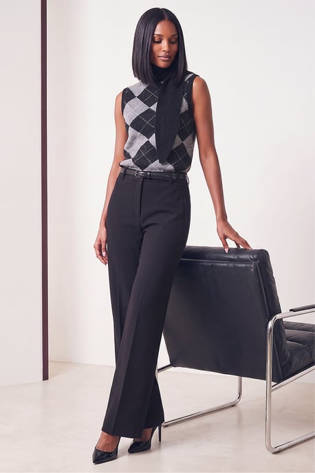 Argyle Tie Neck Knitted Jumper - Image 3