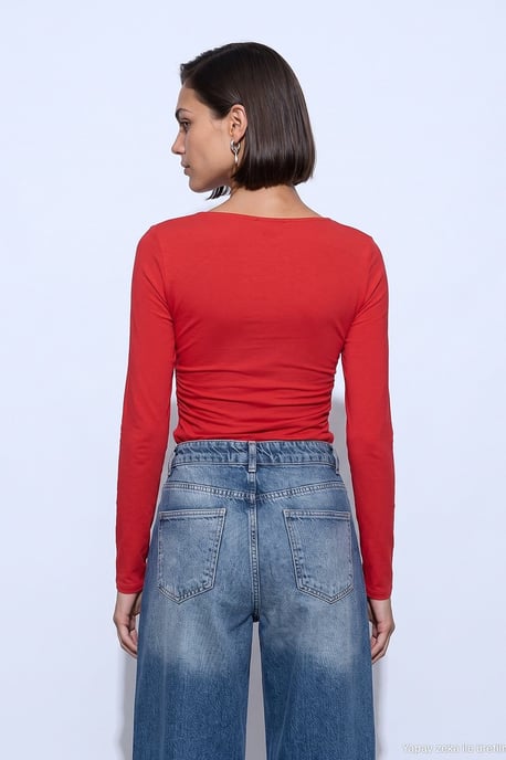 Slim Fit V-hals Gebreide Blouse - Image 2