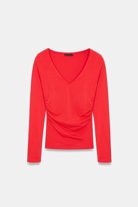 Slim Fit V-hals Gebreide Blouse - Image 5