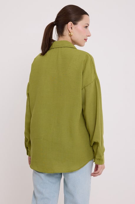 Linnen Gemixt Shirt met Knopen Sluiting - Image 6
