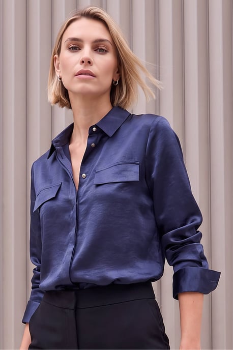 Satin Long Sleeve Shirt - Image 1