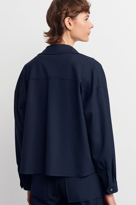 Overmatige Crepe Knoopsluiting Shirt - Image 2