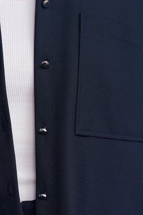 Overmatige Crepe Knoopsluiting Shirt - Image 4
