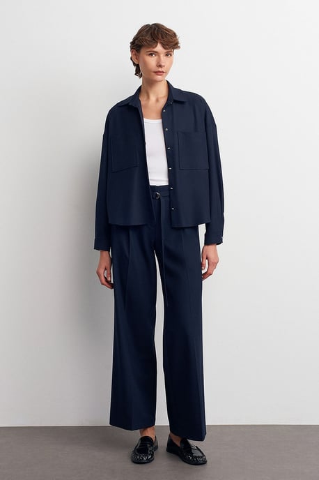 Overmatige Crepe Knoopsluiting Shirt - Image 5