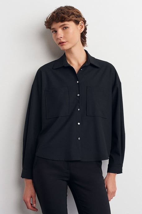 Overmatige Crepe Knoopsluiting Shirt - Image 3